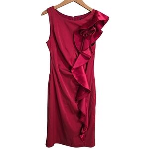 Beautiful Red Ruffle Le Chateau Dress